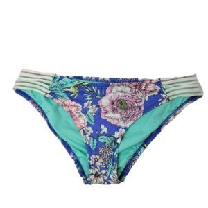 Shade & Shore Floral Bikini Bottom Side Stripe